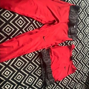 Nike outfit with leggings and logo bra